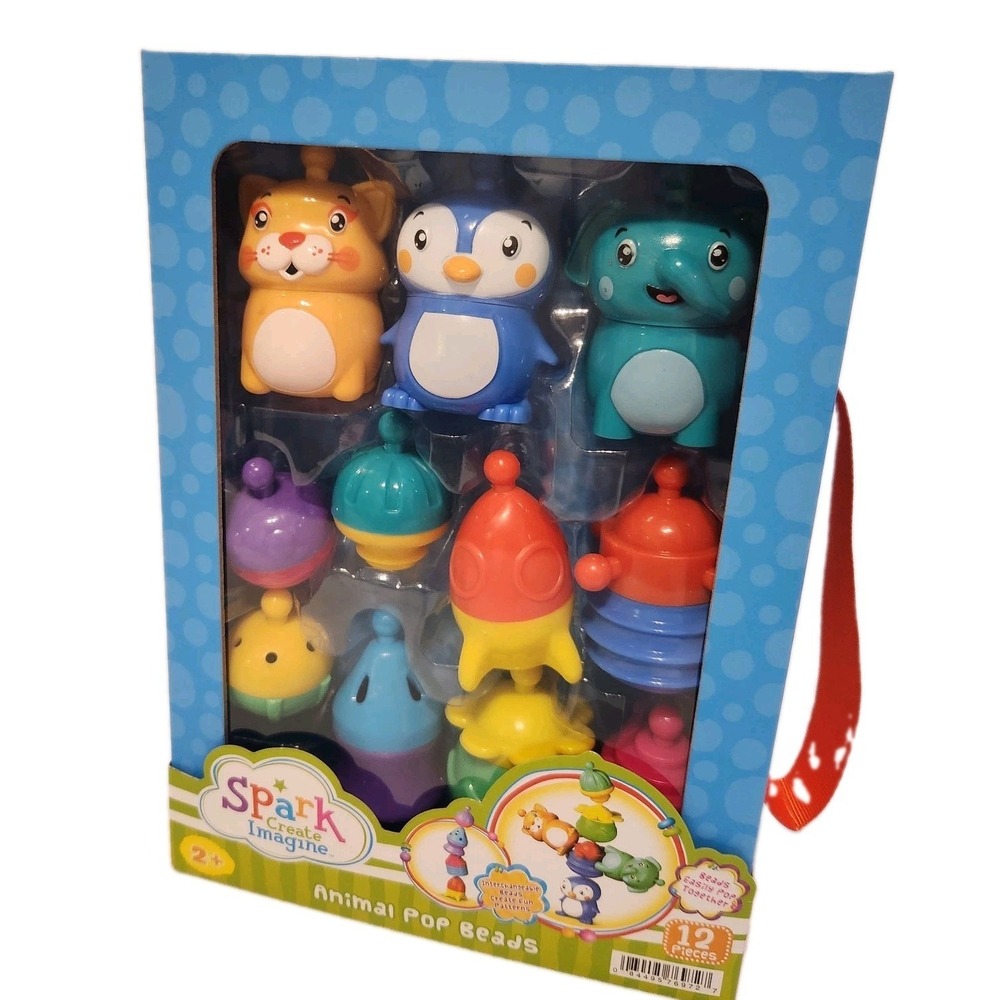 Spark Create Imagine Animal Pop Beads New in Box  12 pc Fine Motor Skills Sealed